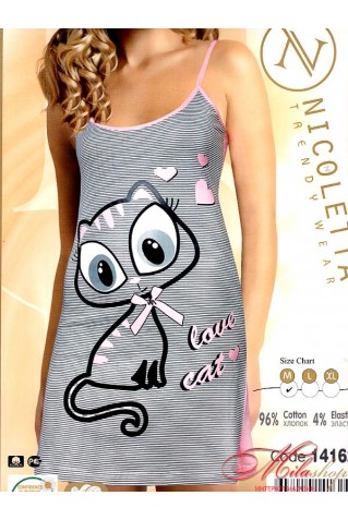 Ночная сорочка на тоненьких бретелях Nicoletta 14162